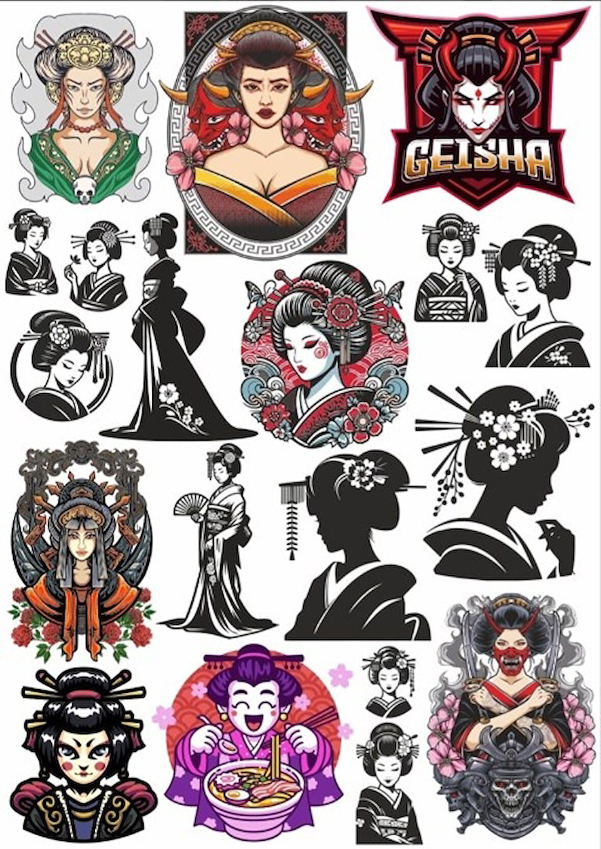 Geisha Sticker Set