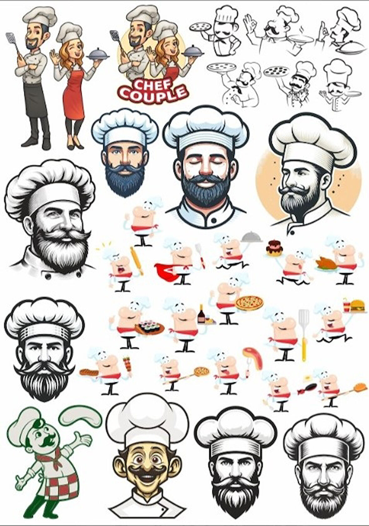 Aşçı Sticker Set