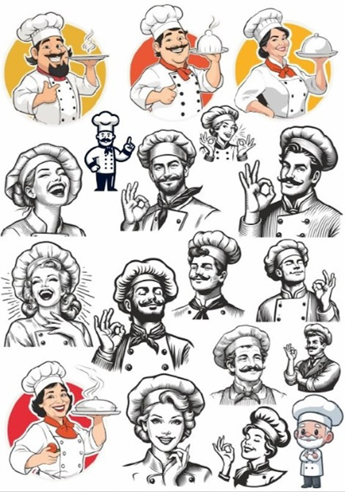 Aşçı Sticker Set