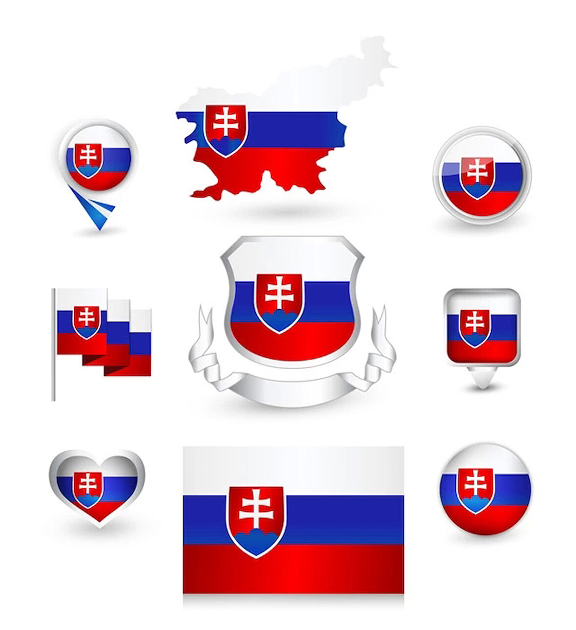 Slovak Cumhuriyeti Sticker Set