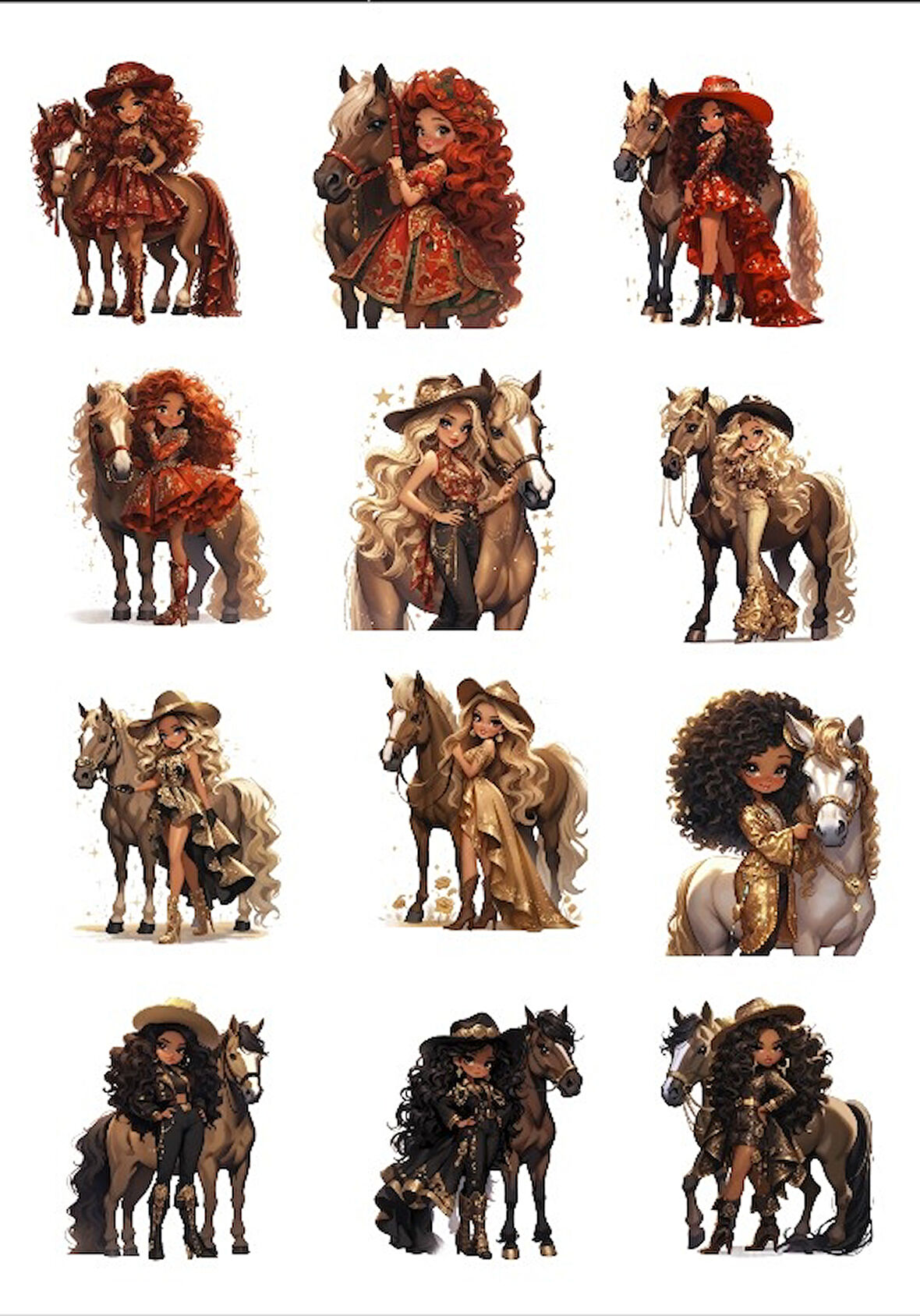 Kovboy Kız Sticker Set