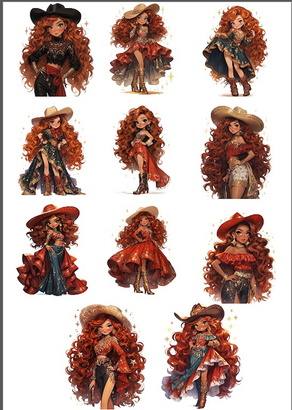 Kovboy Kız Sticker Set