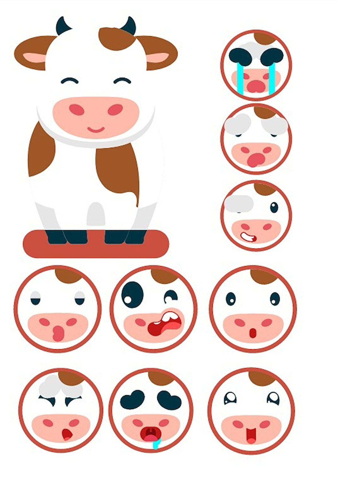 İnek Sticker Set