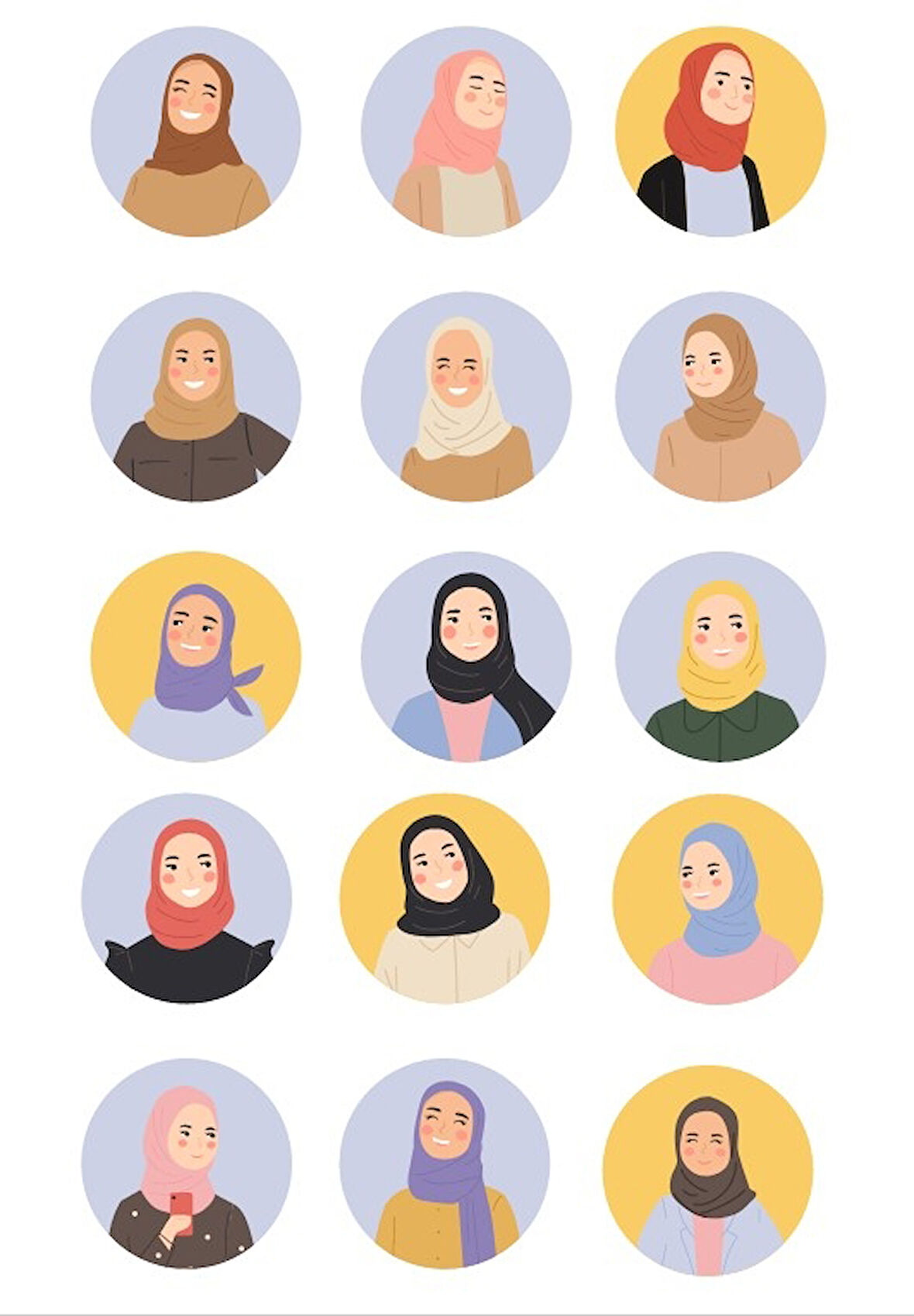 Kapalı Kız Sticker Set