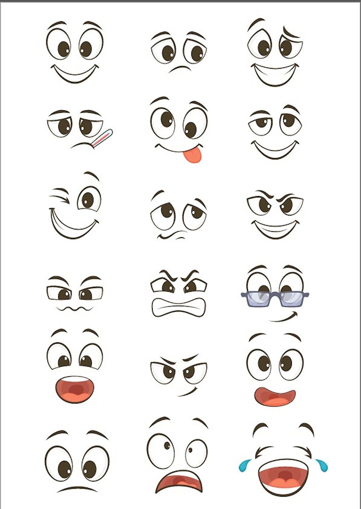 Yüz İfadeleri Sticker Set