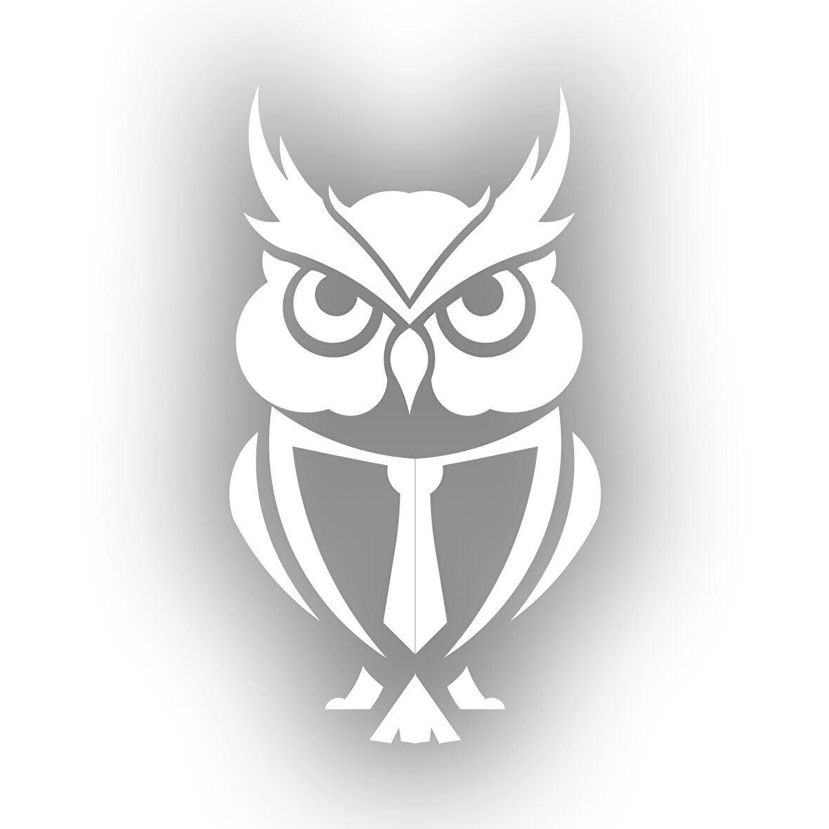 Kıravatlı Baykuş Sticker 17x17 Cm Beyaz