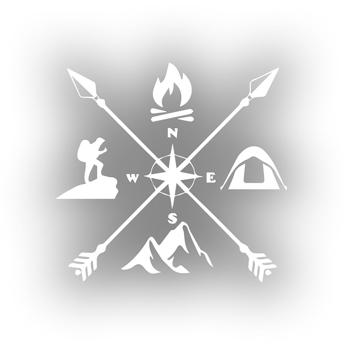 Kamp Sticker 17x17 Cm Beyaz