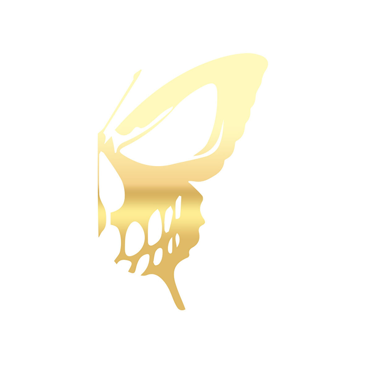 İskelet Kelebek Sticker 17x17 Cm Gold