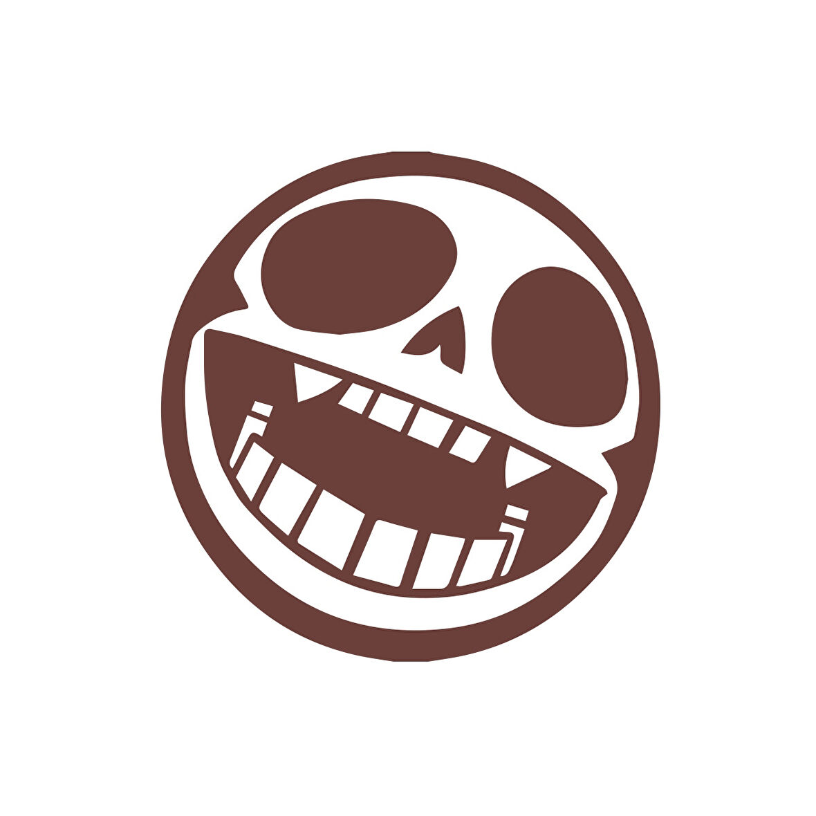 Yuvarlak İskelet Sticker 17x17 Cm Kahverengi