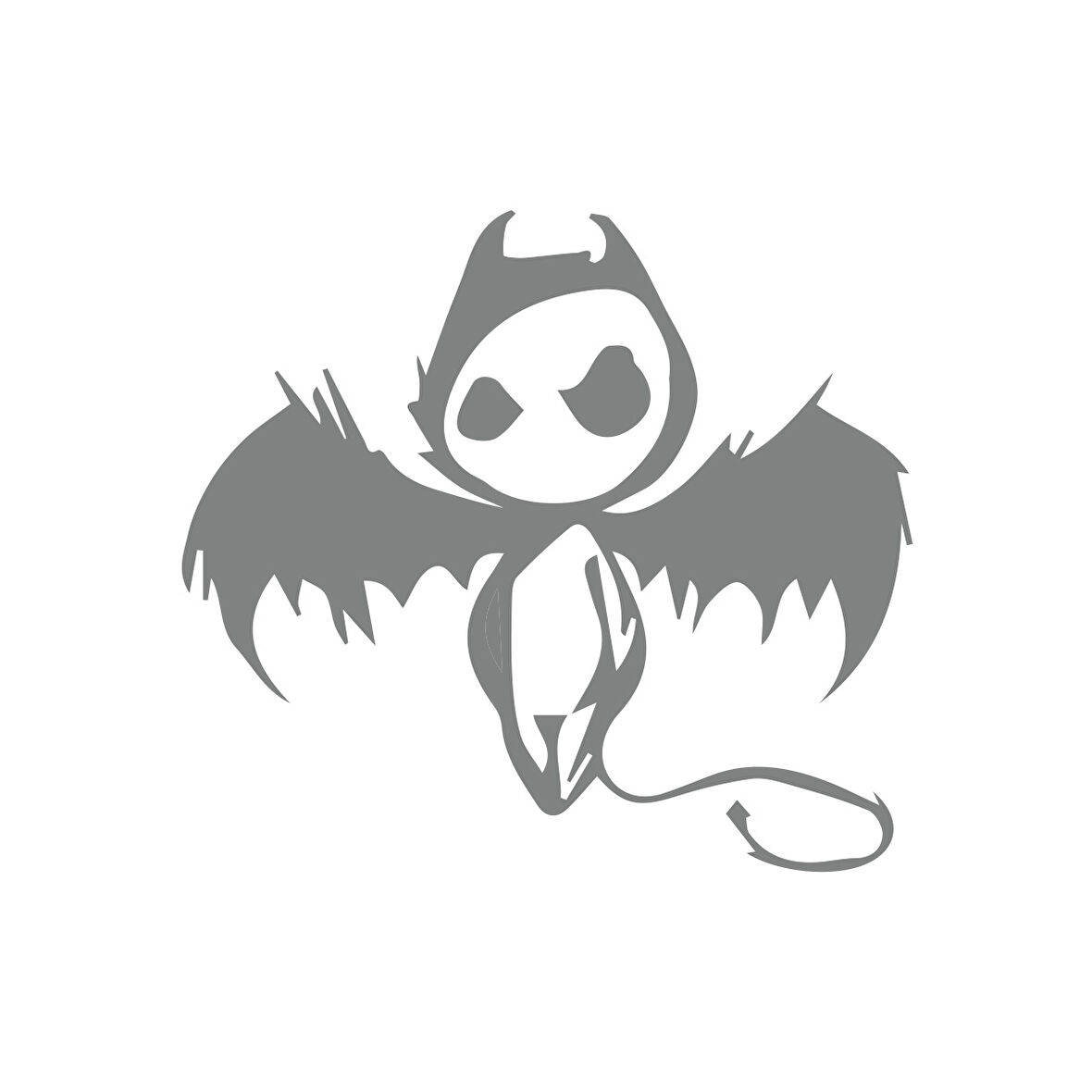 Korkunç Melek Sticker 17x17 Cm Gri