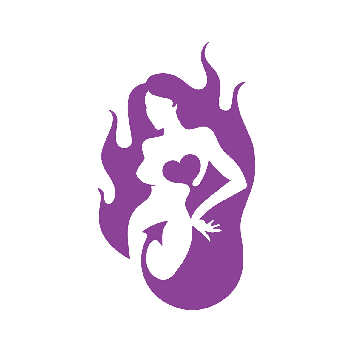 Şeytan Kadın Sticker 17x17 Cm Mor