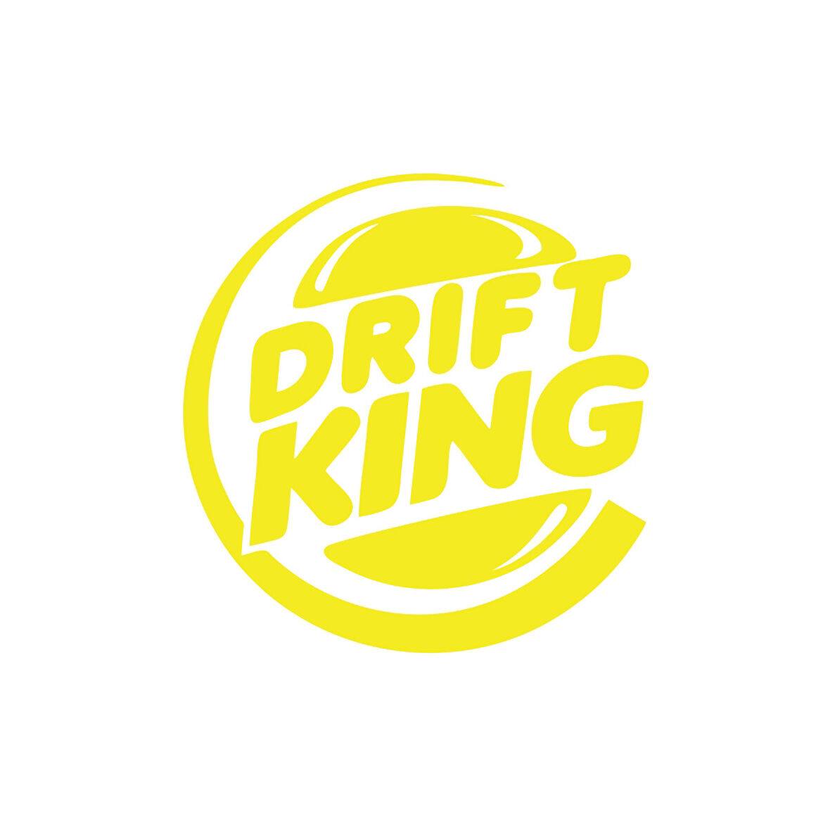 Drift King Sticker 17x17 Cm Sarı