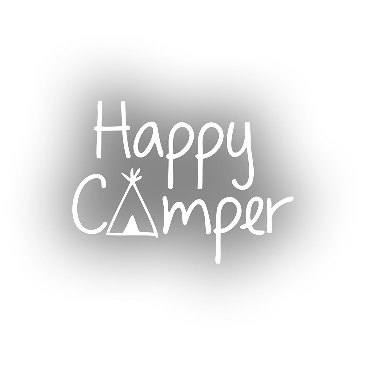 Happy Camper Sticker 17x17 Cm Beyaz