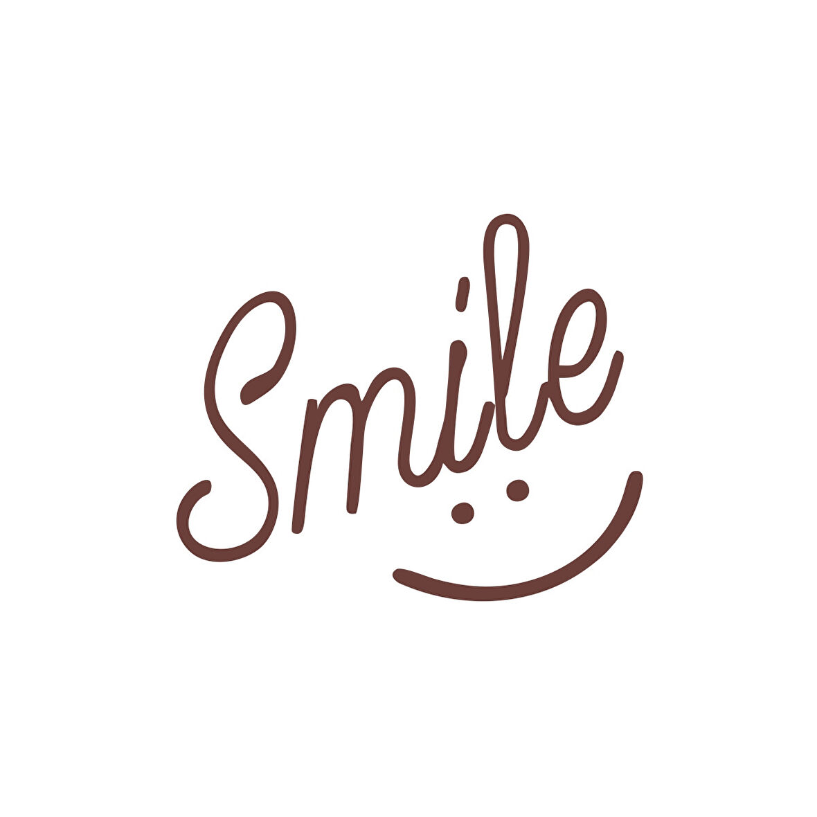 Smile Sticker  17x17 Cm Kahverengi