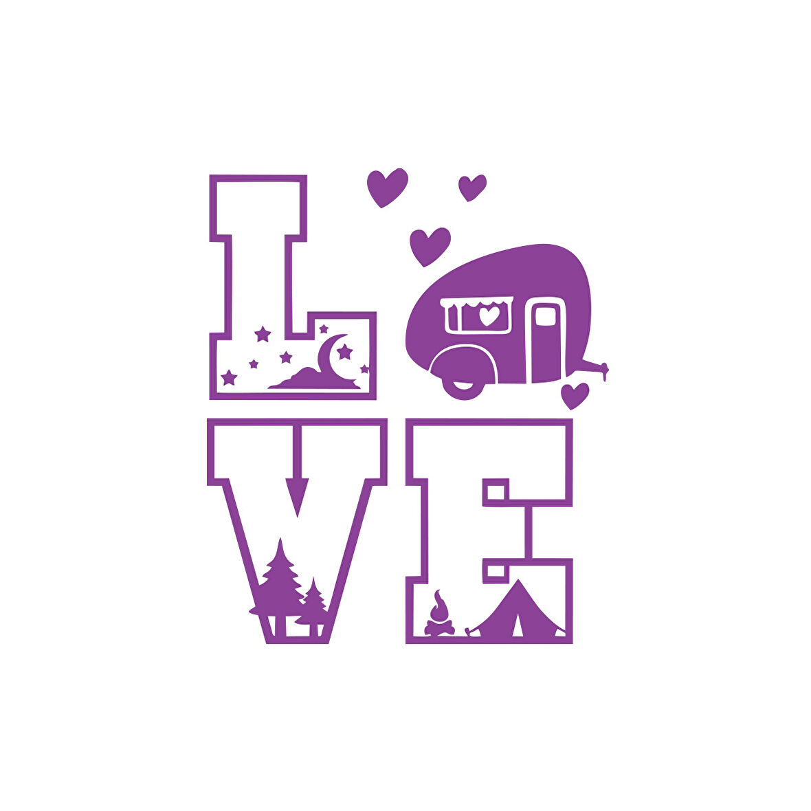 Love Sticker 17x17 Cm Mor