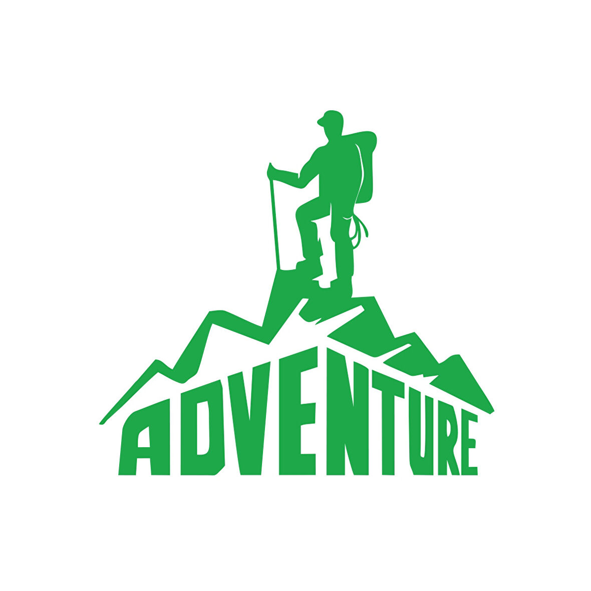 Adventure Dağcı Sticker 17x17 Cm Yeşil