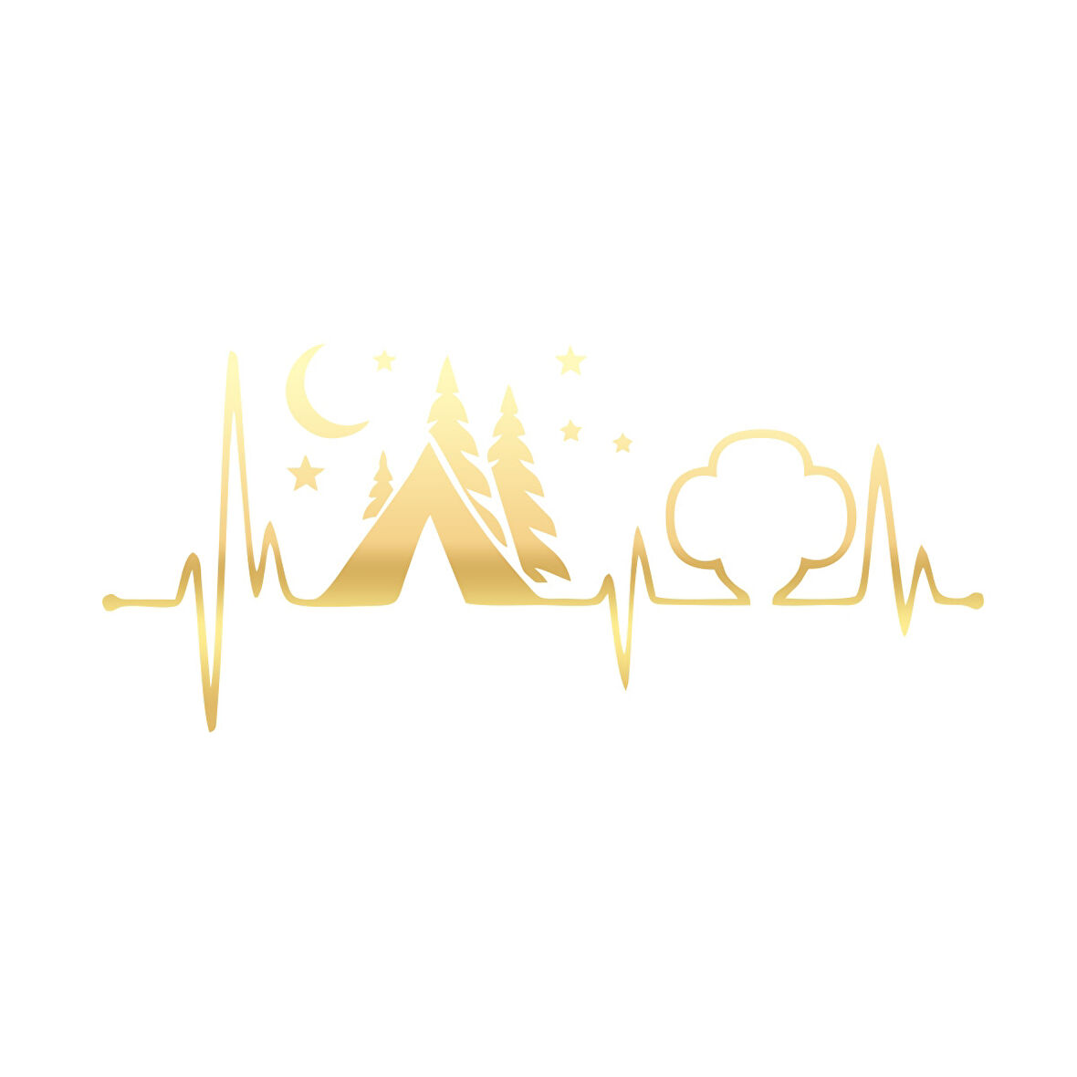 Ritim Kamp Karavan Sticker 17x17 Cm Gold
