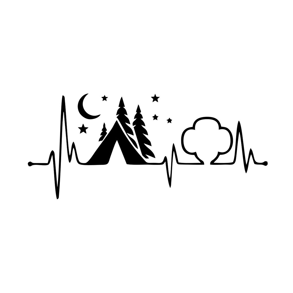 Ritim Kamp Karavan Sticker 17x17 Cm Siyah