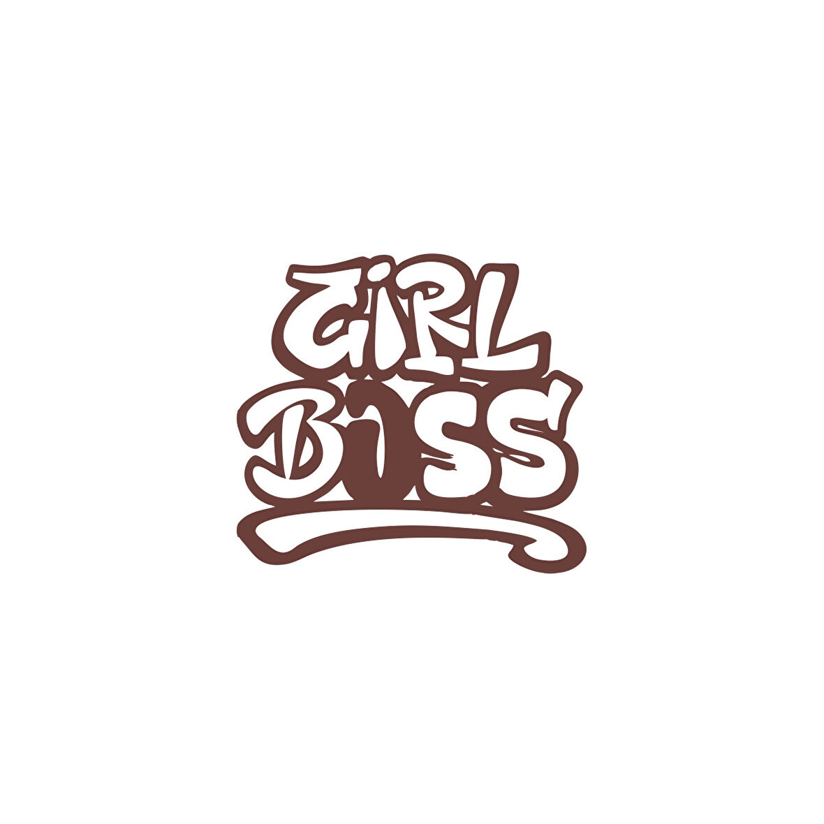 Girl Boss Sticker 17x17 Cm Kahverengi
