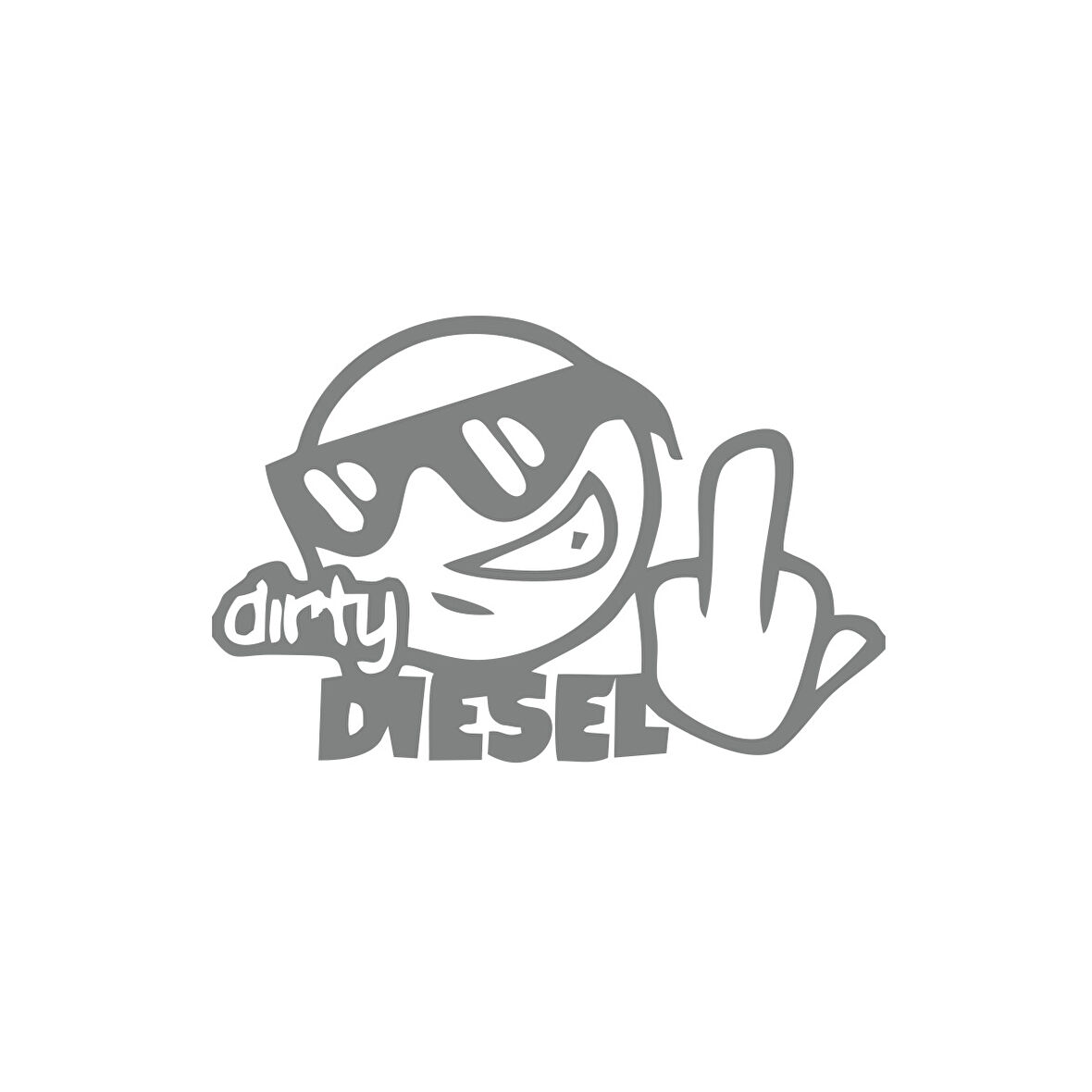 Dirty Diesel Sitcker 17x17 Cm Gri