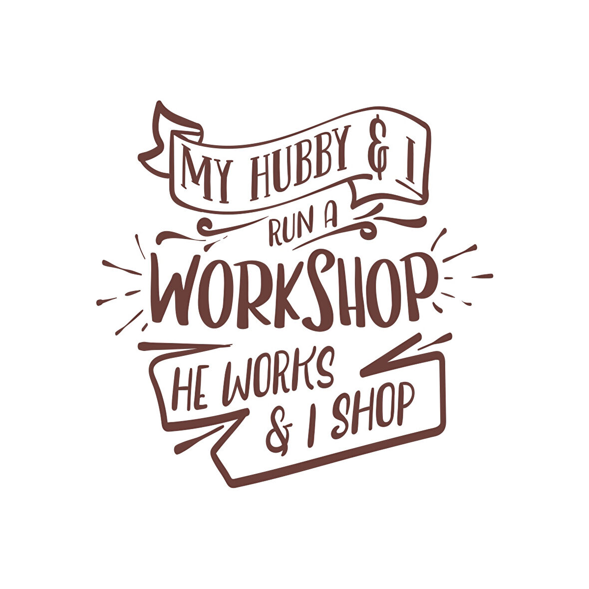 Workshhop Sticker 17x17 Cm Kahverengi