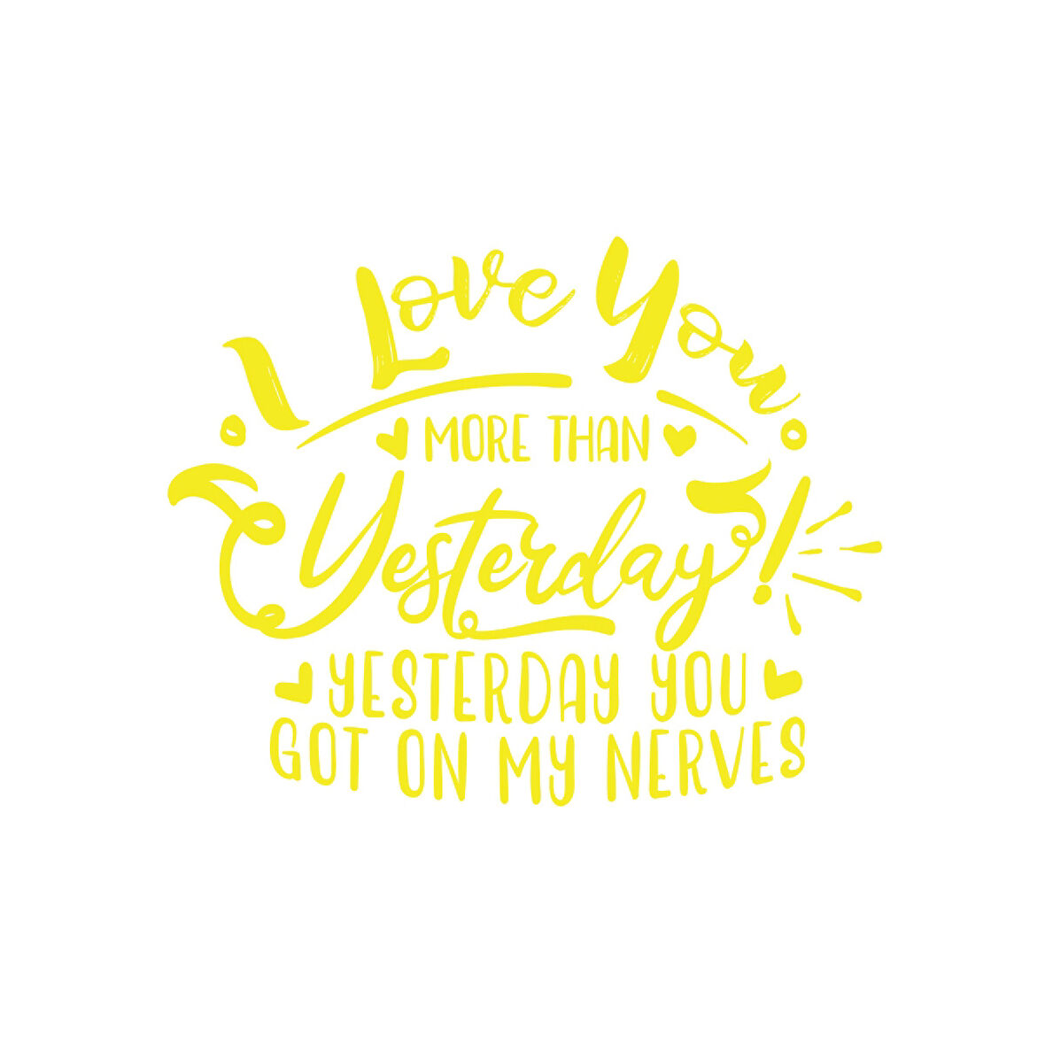 I love You Sticker 17x17 Cm Sarı