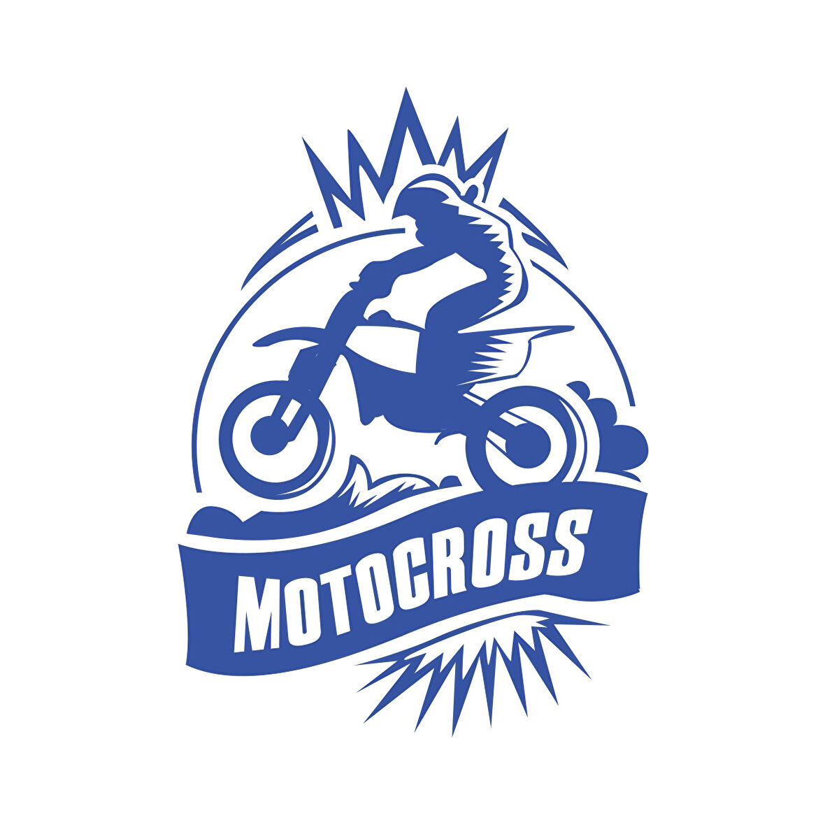 Motokros Sticker 17x17 Cm Mavi