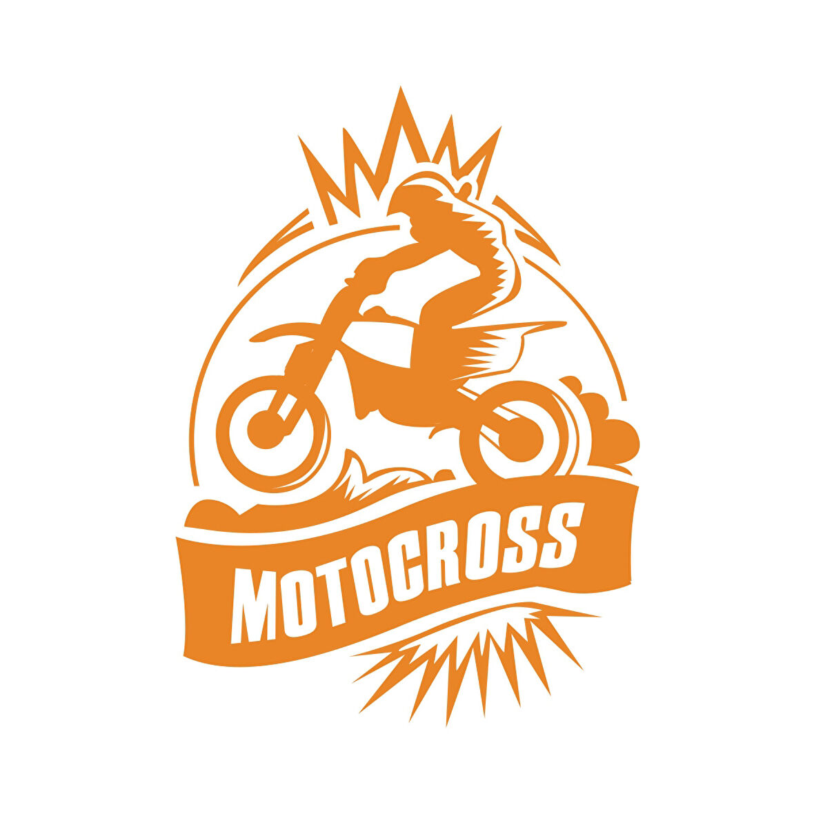 Motokros Sticker 17x17 Cm Turuncu
