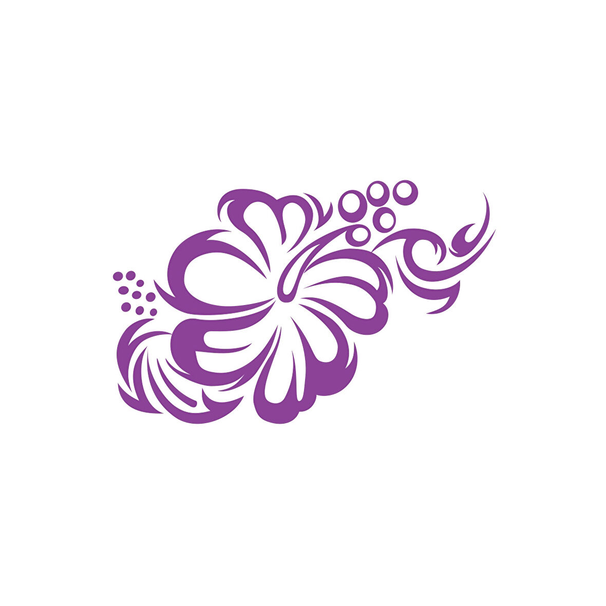 Hibiskus Çiçeği Sticker 17x17 Cm Mor