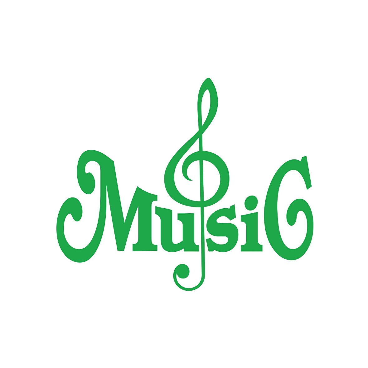 Müzik ve Nota Sticker 17x17 Cm Yeşil