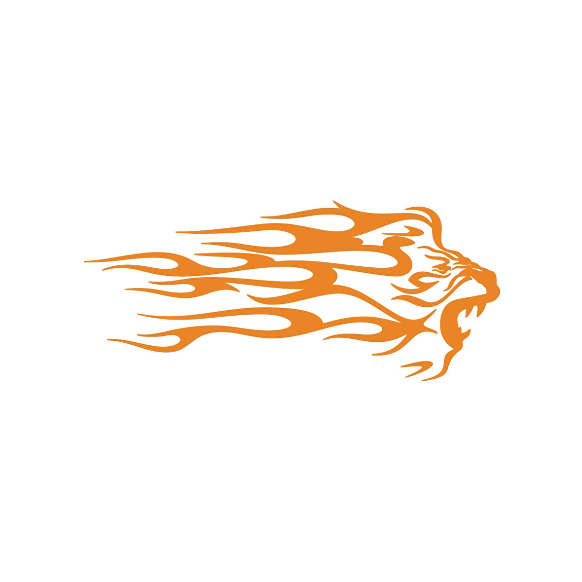 Alevli Aslan Sticker 17x17 Cm Turuncu