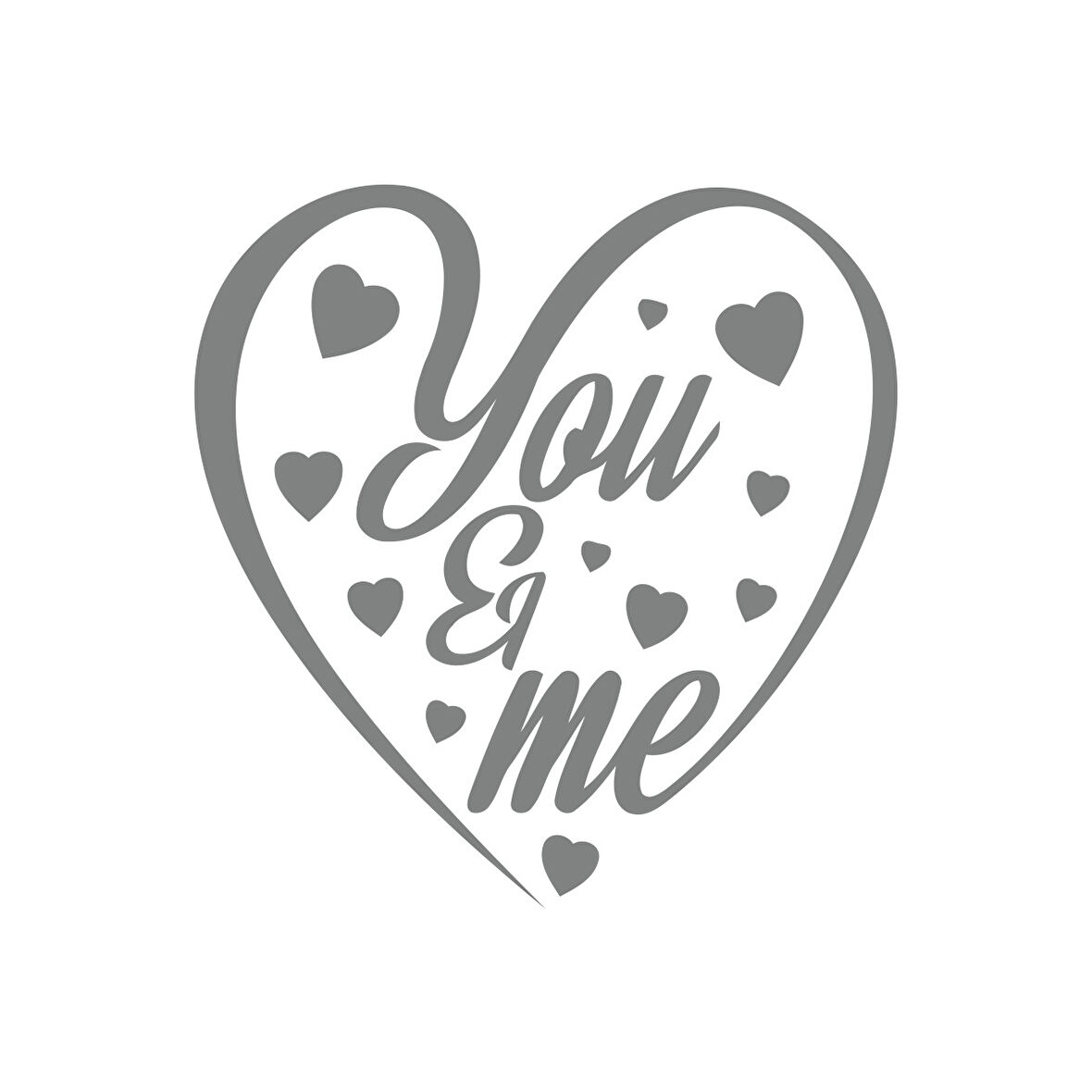 Yo and Me Sticker 17x17 Cm Gri