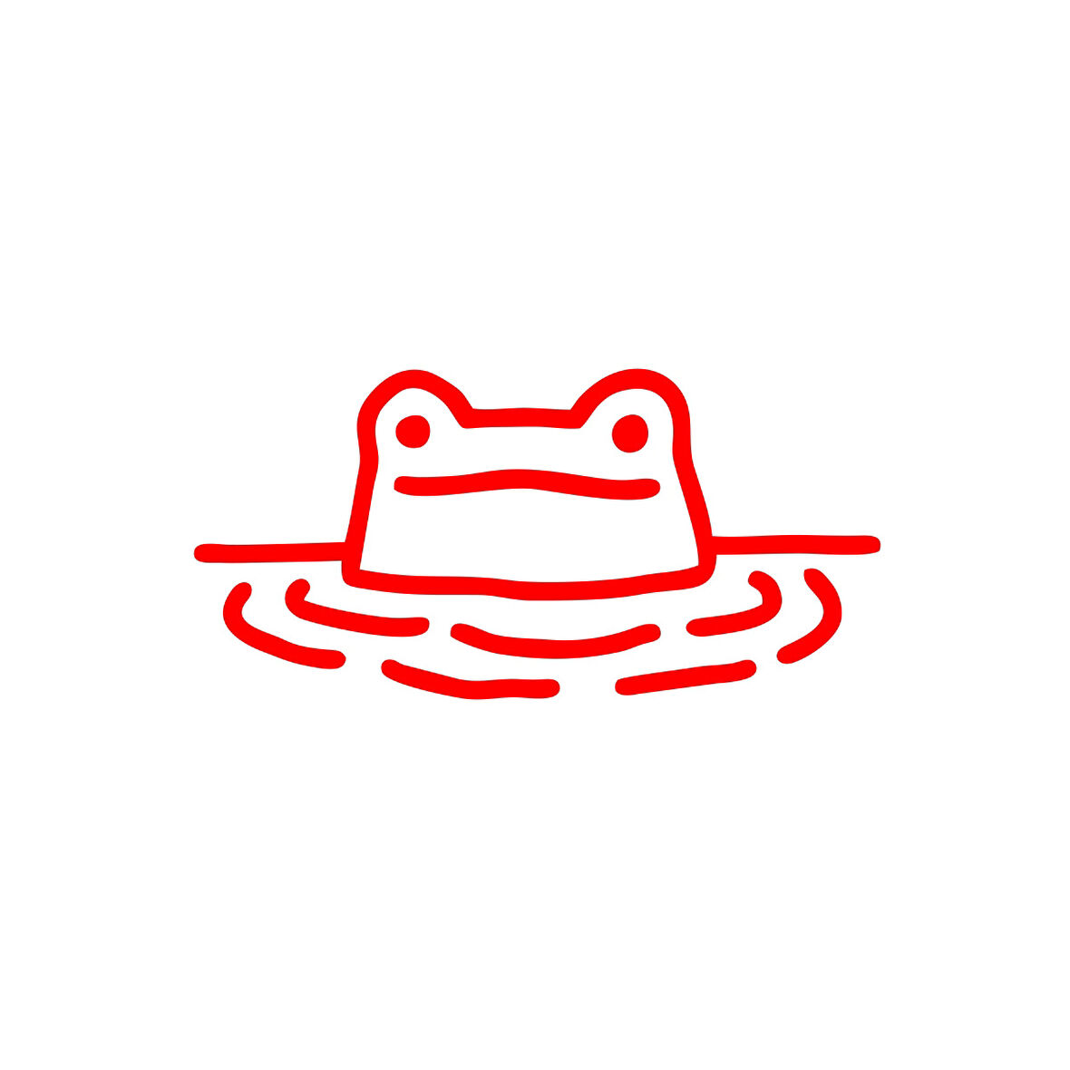 Kurbağa Sticker 17x17 Cm Kırmızı