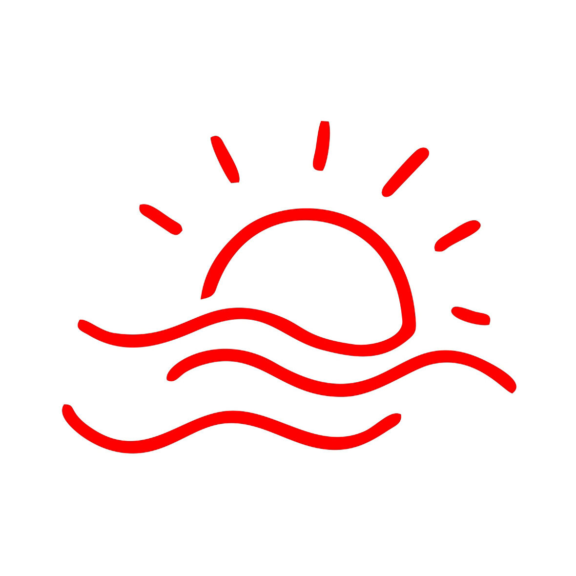 Güneş ve Rüzgar Sticker 17x17 Cm Kırmızı