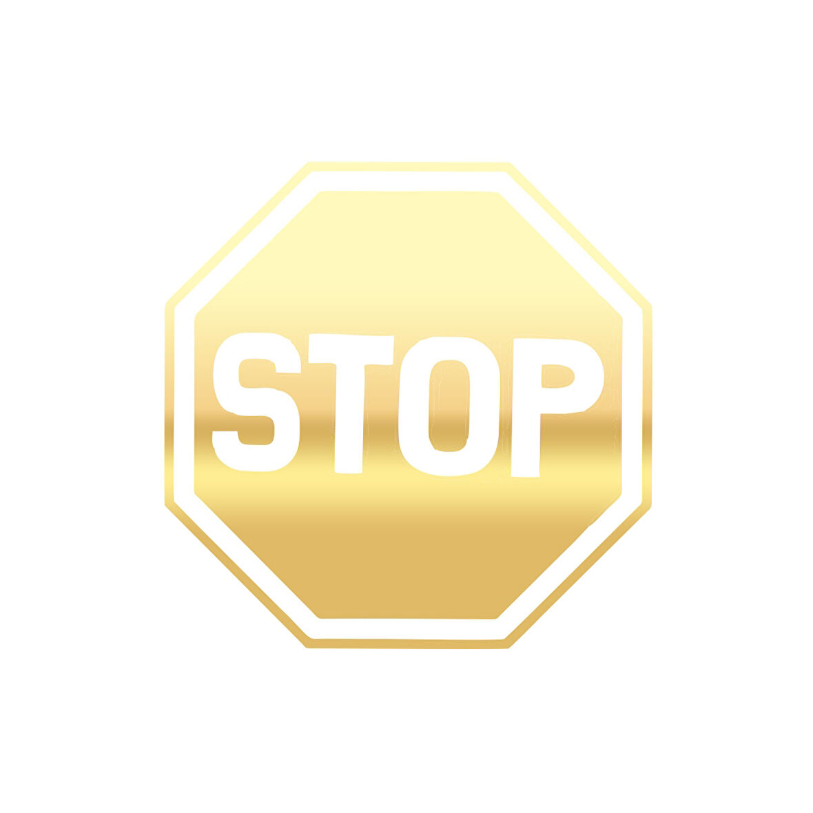 Stop Stikcer 17x17 Cm Gold