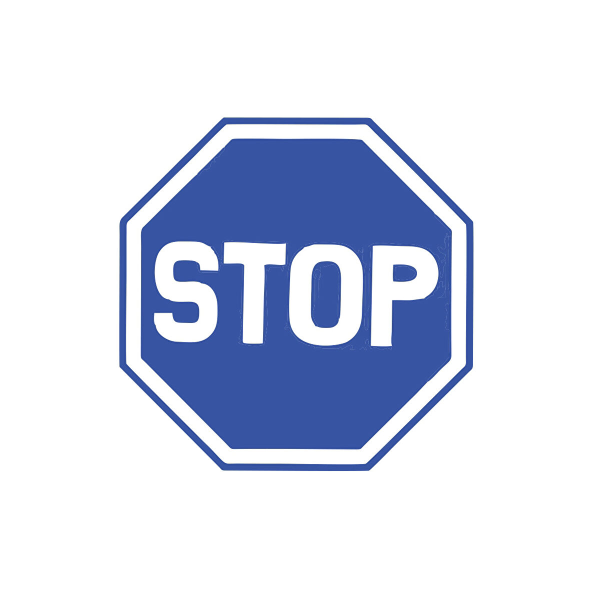 Stop Stikcer 17x17 Cm Mavi