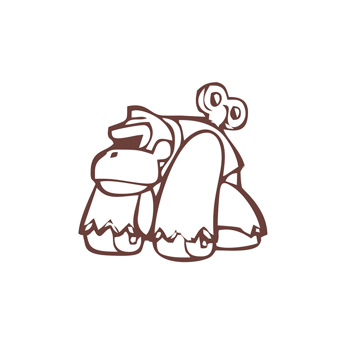 Goril Sticker 17x17 Cm Kahverengi