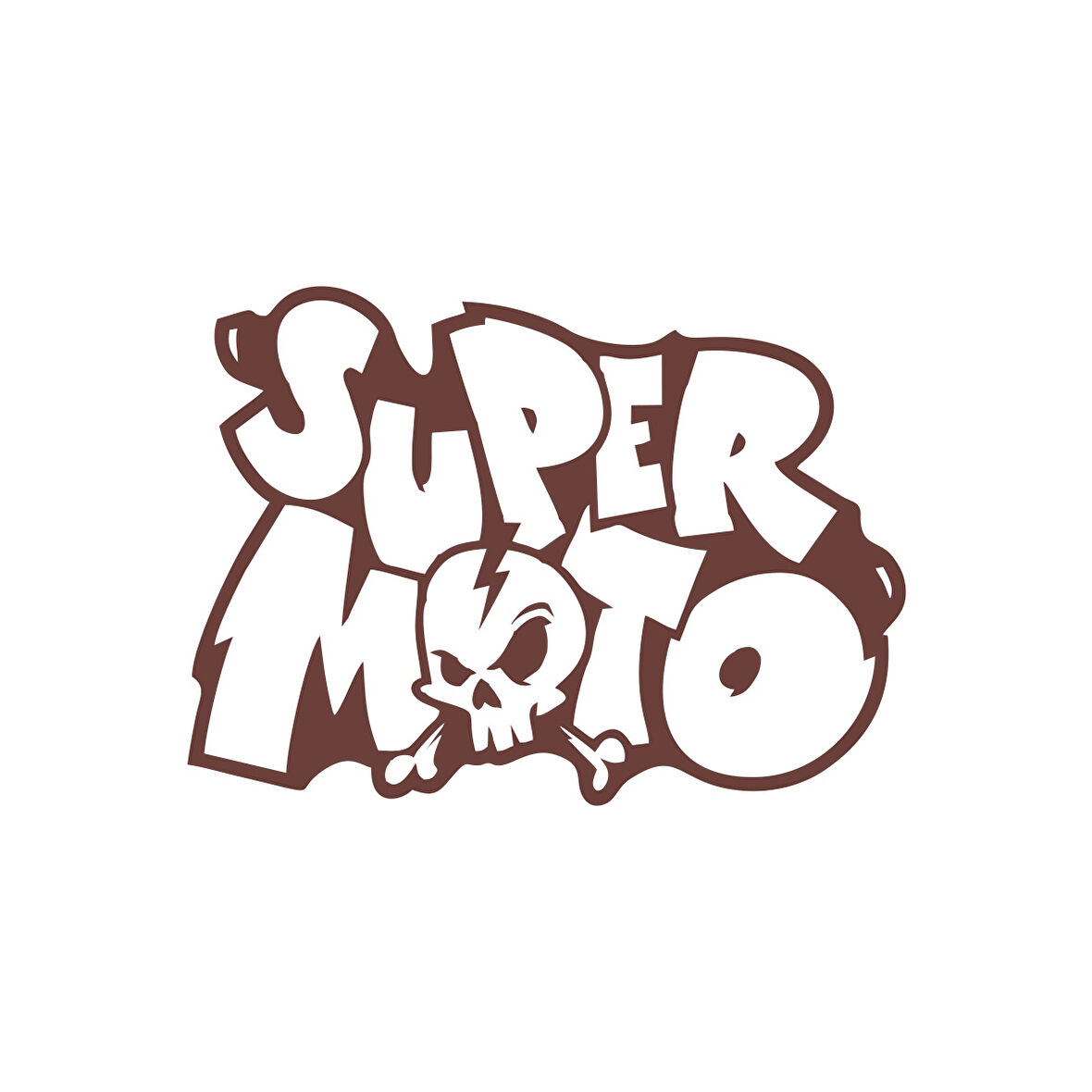 Super Moto Sticker 17x17 Cm Kahverengi
