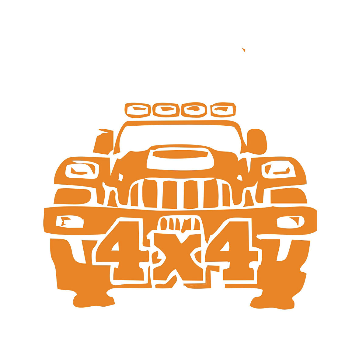 4x4 Off Road Jeep  Sticker 17x17 Cm Turuncu