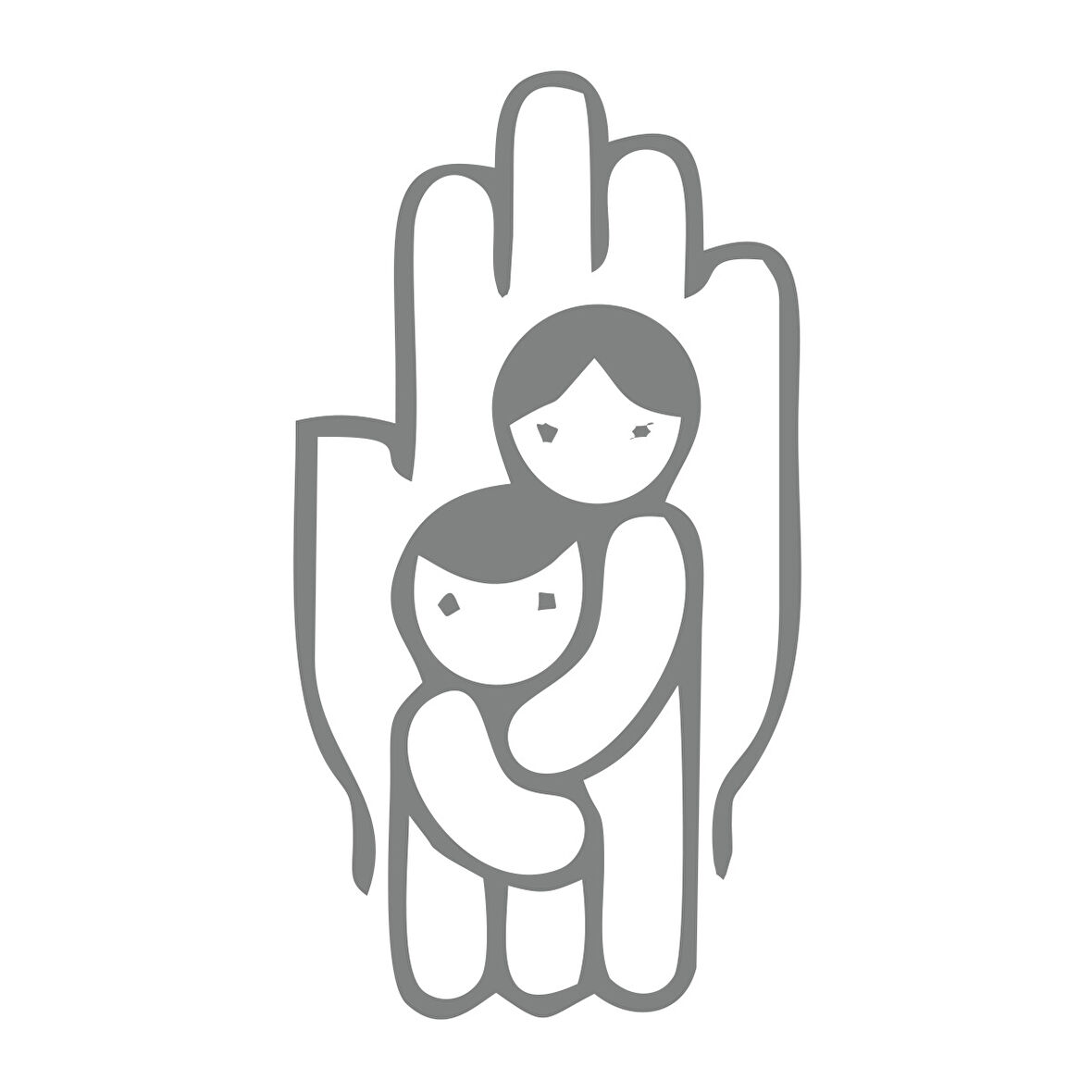 Çocukları Koru Sticker 17x17 Cm Gri