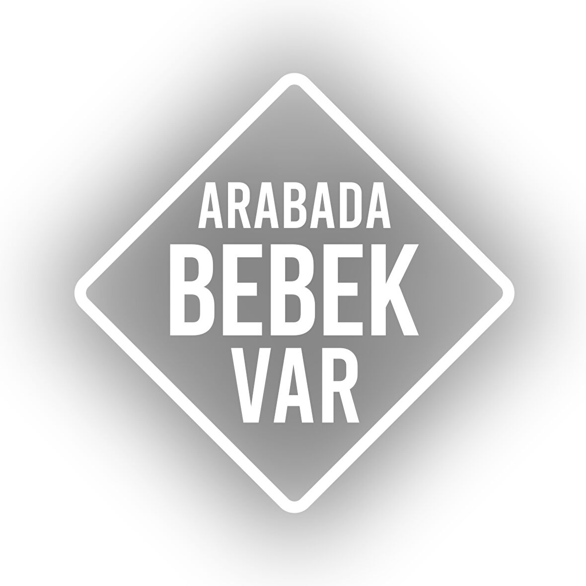 arabada Bebek Var Sticker 17x17 Cm Beyaz