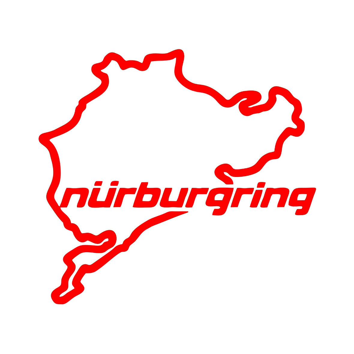 Nürburgring Araba Sticker  17x17 Cm Kırmızı