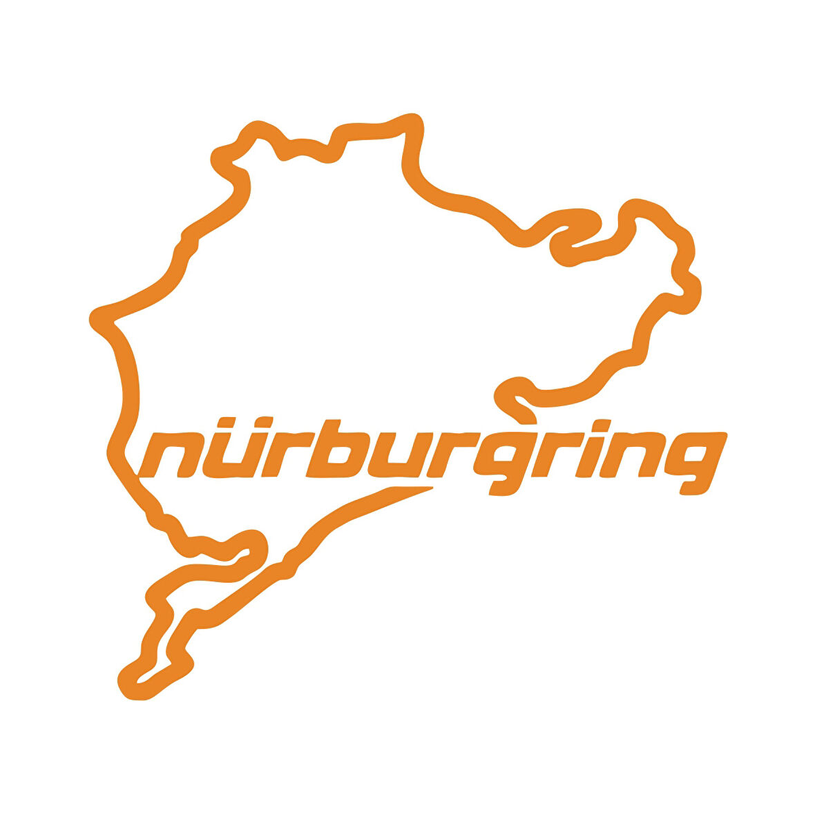 Nürburgring Araba Sticker  17x17 Cm Turuncu