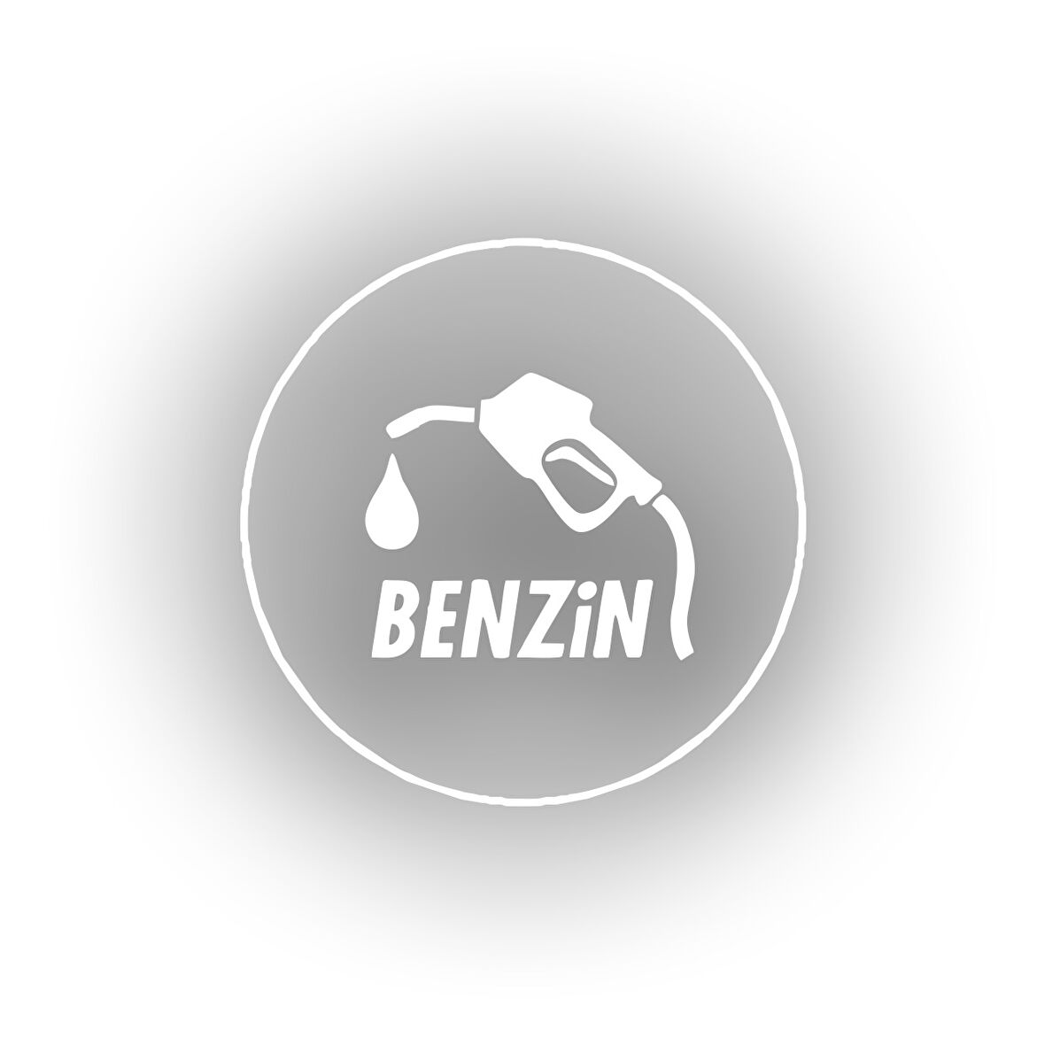 Benzin Araba Sticker 17x17 Cm Beyaz