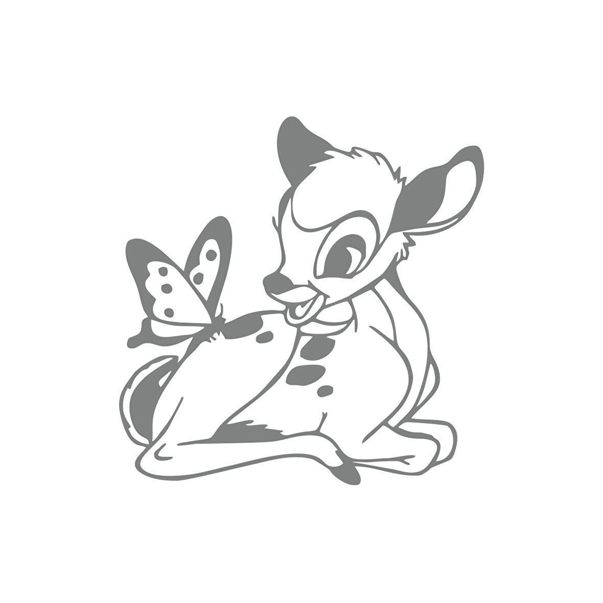 Ceylan Ve Kelebek Araba Sticker 17x17 Cm Gri