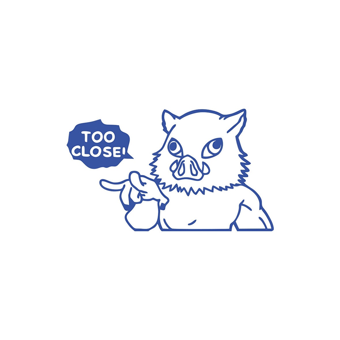 Too Close Anime Araba Sticker 17x17 Cm Mavi