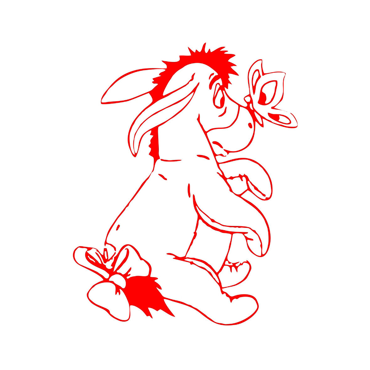 Eşek Araba Sticker 17x17 Cm Kırmızı