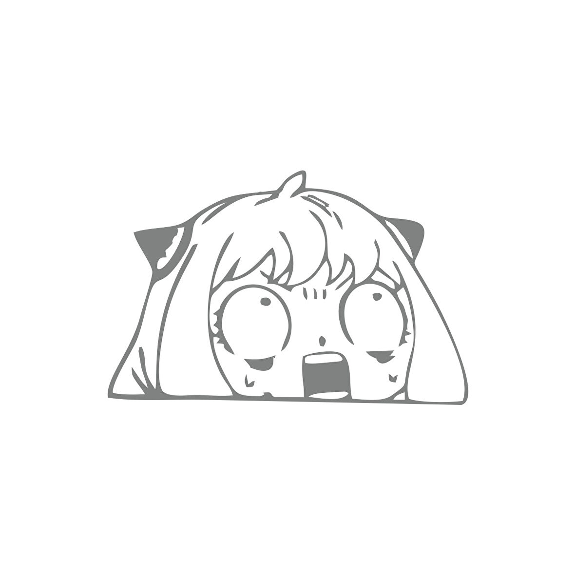 Anime Araba Sticker 17x17 Cm Gri