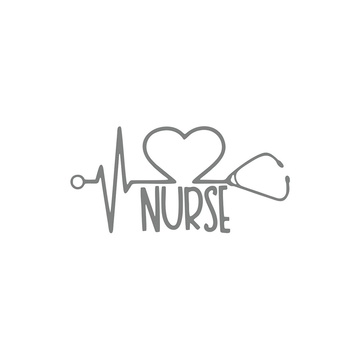 Nurse Araba Sticker 17x17 Cm Gri