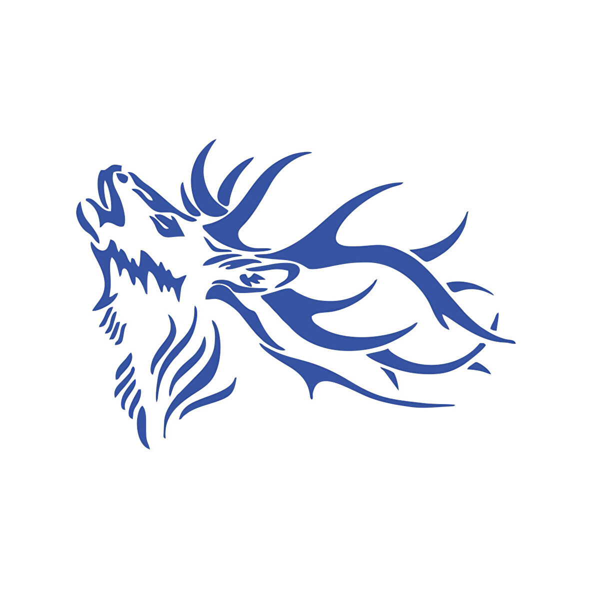 Geyik Araba Sticker 17x17 Cm Mavi